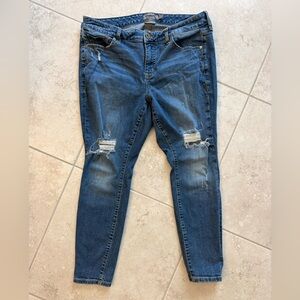 Torrid Blue Distressed Skinny Jeans